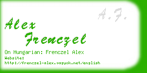 alex frenczel business card